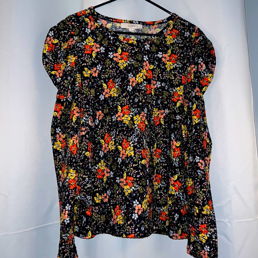 Woman’s Long Sleeve Puff Shoulder Blouse